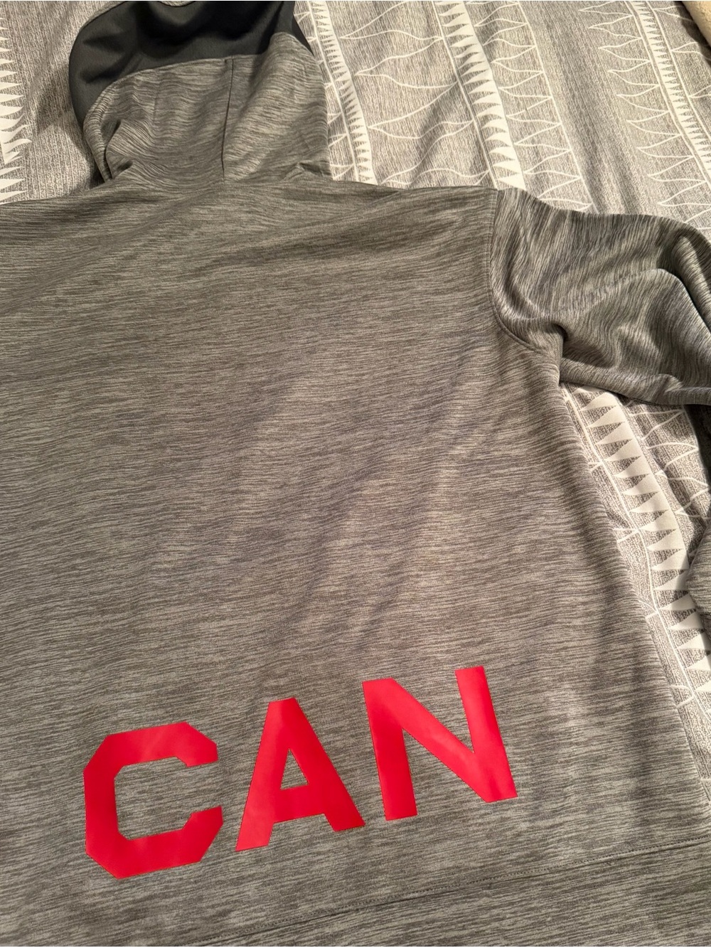 Nike Men’s Gray Hooded Sweatshirt with Red CAN Patch - Picture 4 of 4